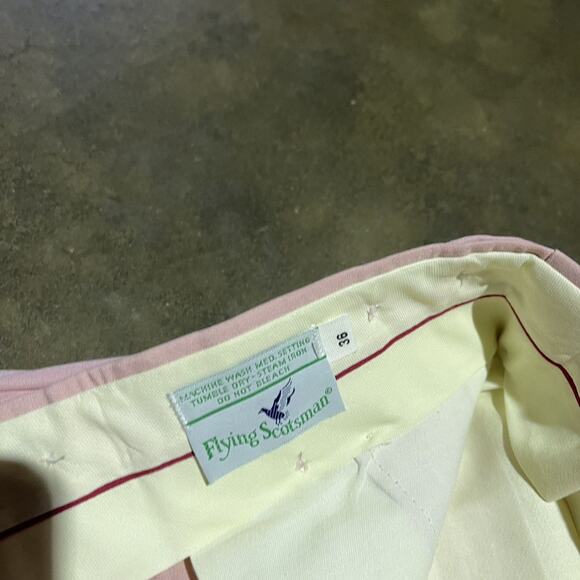 Vintage 70s Flying Scotsman Pink Wide Leg Pants 34x29 - Picture 5 of 5